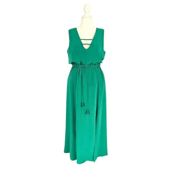 BB Dakota | Dresses | Jack By Bb Dakota Kelly Green Maxi Dress Womens Size  Large Elastic Waistband | Poshmark